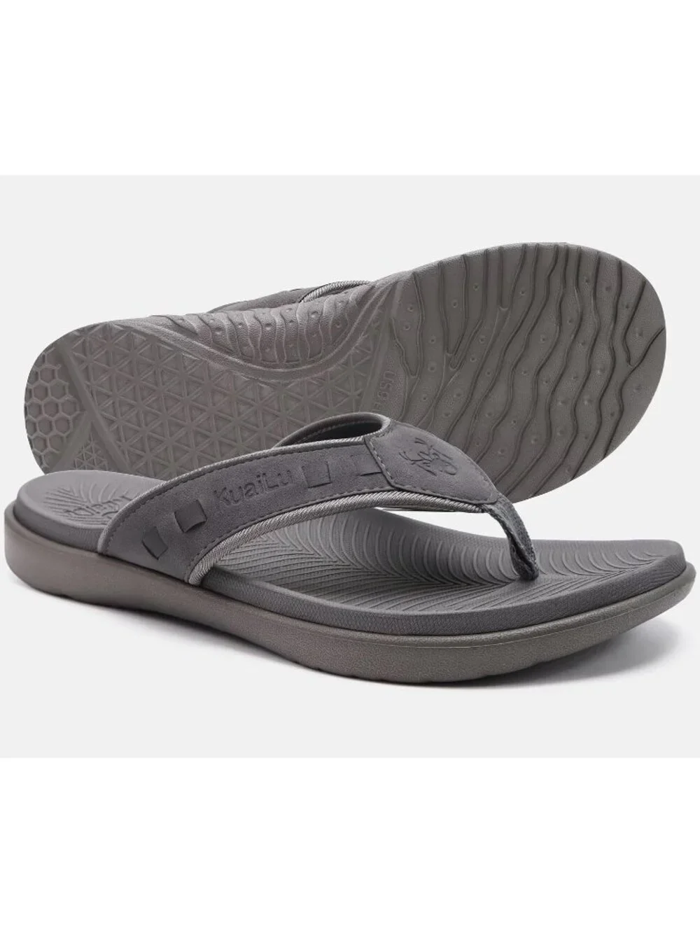 Men's Grey Fashion Arch Support Flip Flops Comfort Orthotic Thong Sandal Shoes